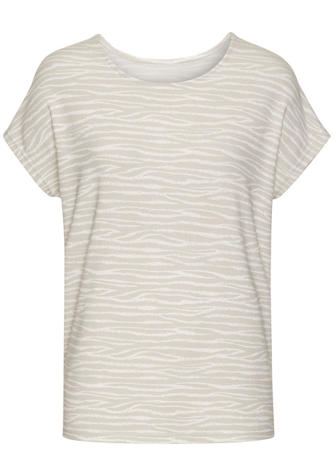Bild: Kurzarmshirt von LASCANA: Luftiges T-Shirt von Lascana mit Animalprint. Rundhalsausschnitt und überschnittene Schultern. Schön zu Jeans. Weich fließender Sommerstrick mit Viskose.
