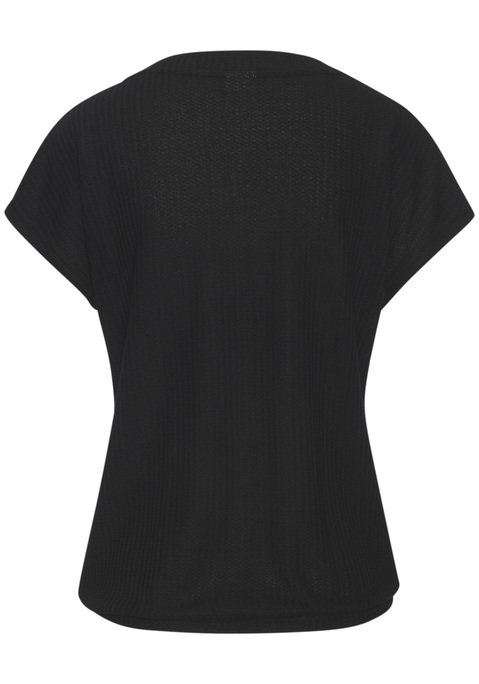 Bild: Kurzarmshirt von LASCANA: Luftiges T-Shirt von Lascana. V-Ausschnitt mit modischer Zierknopfleiste und Knöpfen in Hornoptik. Gummizug am Bund für eine lockere Passform. Aus weicher Piqué-Qualität mit recyceltem Polyester.