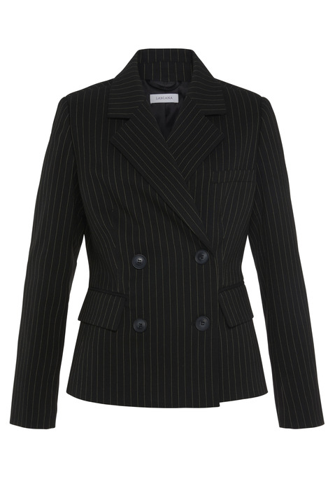 LASCANA Kurzblazer Damen schwarz-braun gestreit Gr.34