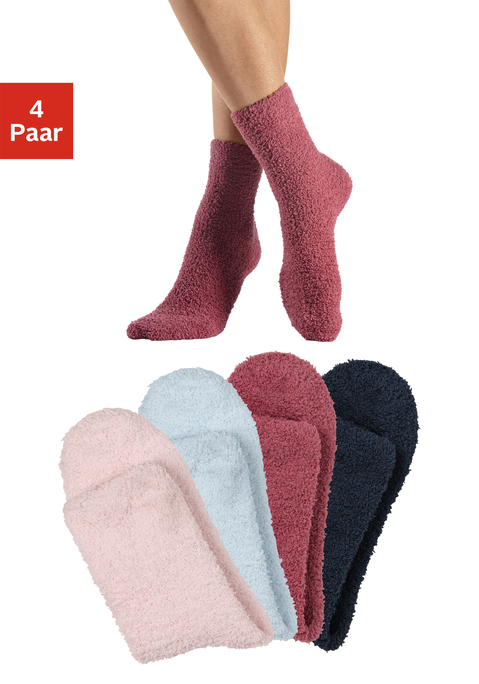 Bild: Kuschelsocken von LASCANA: Warme und kuschelig weiche Socken im 4er-Pack von Lascana. Ideal als Bett- oder Sofasocken und das beste Mittel gegen kalte Füße. Flauschige, wärmende Qualität.