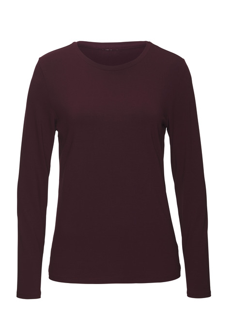 LASCANA Langarmshirt Damen aubergine Gr.32/34