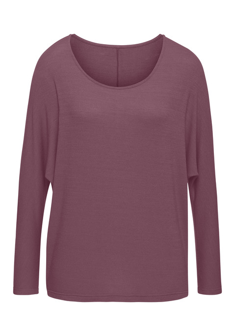 Bild: Langarmshirt von LASCANA: Unifarbenes Langarmshirt von Lascana. Lässige Passform mit Fledermausärmeln. Schön für Freizeit und Urlaub. Gut kombinierbar. Angenehm weicher Feinstrick im Viskosemix.
