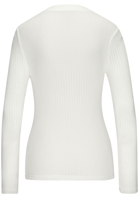 Bild: Langarmshirt von LASCANA: Langärmliges Shirt mit geradem Saum von Lascana. Mit aufgesetzter Knopfleiste und Knöpfen in Horn-Optik. Kombinationsstark zu Denim-Styles. Elastische Ripp-Qualität aus feiner Viskose.