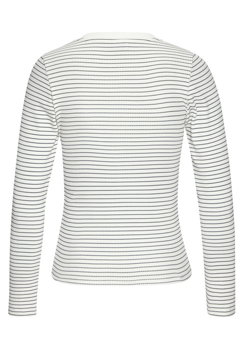 Bild: Langarmshirt von LASCANA: Gestreiftes Langarmshirt von Lascana mit bequemem Rundhalsausschnitt. Figurbetonte Passform. Passt gut zu Jeanshosen und -röcken. Weiche, elastische Rippware.