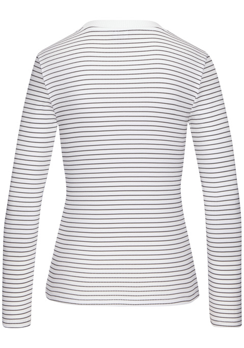 Bild: Langarmshirt von LASCANA: Gestreiftes Langarmshirt von Lascana mit bequemem Rundhalsausschnitt. Figurbetonte Passform. Passt gut zu Jeanshosen und -röcken. Weiche, elastische Rippware.