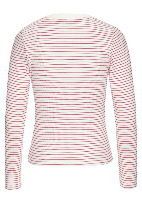 Bild: Langarmshirt von LASCANA: Gestreiftes Langarmshirt von Lascana mit bequemem Rundhalsausschnitt. Figurbetonte Passform. Passt gut zu Jeanshosen und -röcken. Weiche, elastische Rippware.