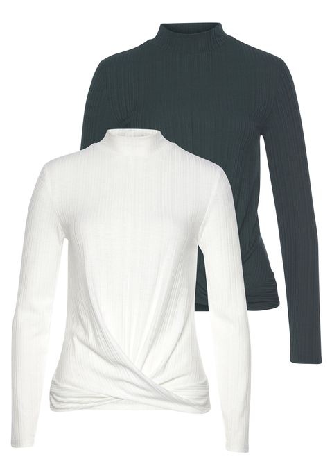 Langarmshirt von LASCANA in grün