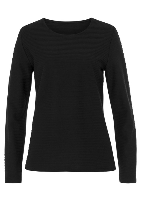 LASCANA Langarmshirt Damen schwarz Gr.48/50