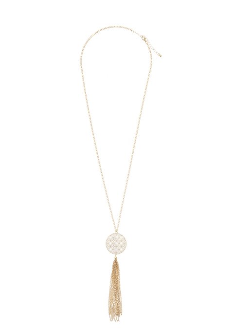 Bild: Lange Kette von LASCANA: Lange Kette von LASCANA. Mit Ornament und Tassel. Länge ca. 81cm+8cm Verl.+ Tasselanhänger.