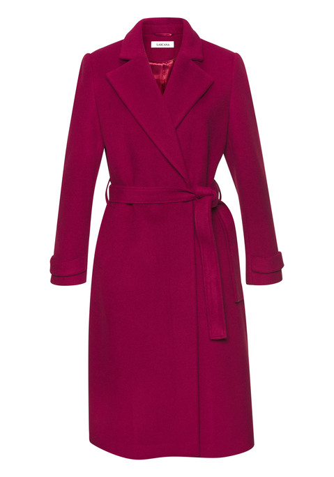 Bild: Langmantel von LASCANA: Klassischer Übergangsmantel von Lascana mit Reverskragen. Bindegürtel in der Taille. Zwei Druckknöpfe zum Verschließen. Knopfriegel an den Ärmeln. Vorn schräge Leistentaschen. Besonders weiche Qualität durch angeraute Oberfläche.