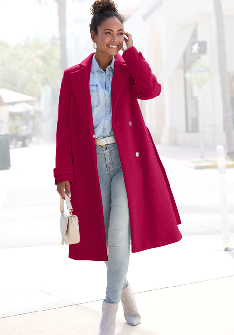 Bild: Langmantel von LASCANA: Klassischer Übergangsmantel von Lascana mit Reverskragen. Bindegürtel in der Taille. Zwei Druckknöpfe zum Verschließen. Knopfriegel an den Ärmeln. Vorn schräge Leistentaschen. Besonders weiche Qualität durch angeraute Oberfläche.