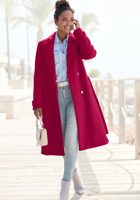 Bild: Langmantel von LASCANA: Klassischer Übergangsmantel von Lascana mit Reverskragen. Bindegürtel in der Taille. Zwei Druckknöpfe zum Verschließen. Knopfriegel an den Ärmeln. Vorn schräge Leistentaschen. Besonders weiche Qualität durch angeraute Oberfläche.