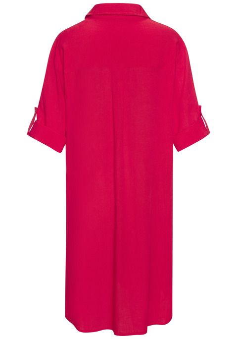 Bild: Longbluse von LASCANA: Longbluse von Lascana. Klassischer Hemdblusenkragen, durchgehende Knopfleiste und Brusttasche. 3/4-Ärmel mit Knopfriegel. Gerader Saum mit Seitennahtschlitzen. Figurumspielend geschnitten. Toll zu Leggings und Röhrenjeans. Webware mit weichem Griff.