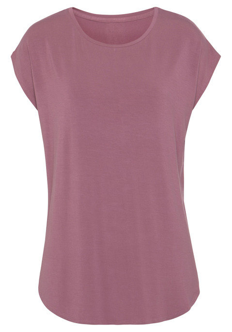 Bild: Longshirt von LASCANA: T-Shirts von Lascana. Im 2er-Pack. Stark gerundeter Saumasbschluss. Locker fallend und fließend. Trageangenehme und weiche Qualität mit Viskose aus verbesserter Rohstoffbeschaffung.