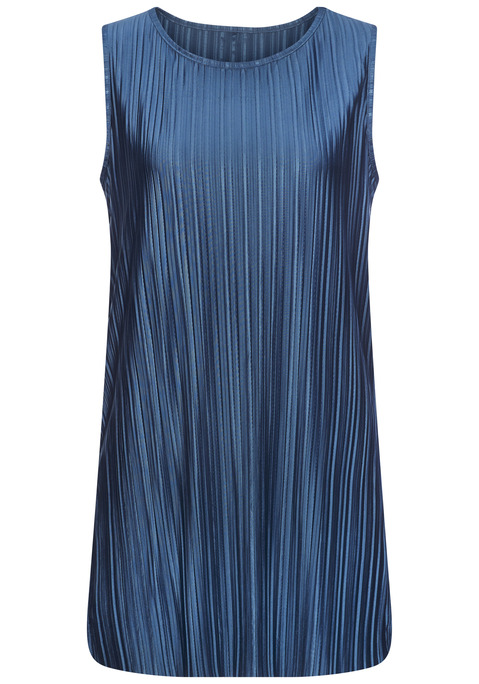 Bild: Longtop von LASCANA: Longtop von Lascana in schimmernder Qualität. Mit Plisseefalten. Rundhalsausschnitt, ärmellos, figurumspielender Schnitt, zwei seitliche Saumschlitze. Trageangenehme Qualität.