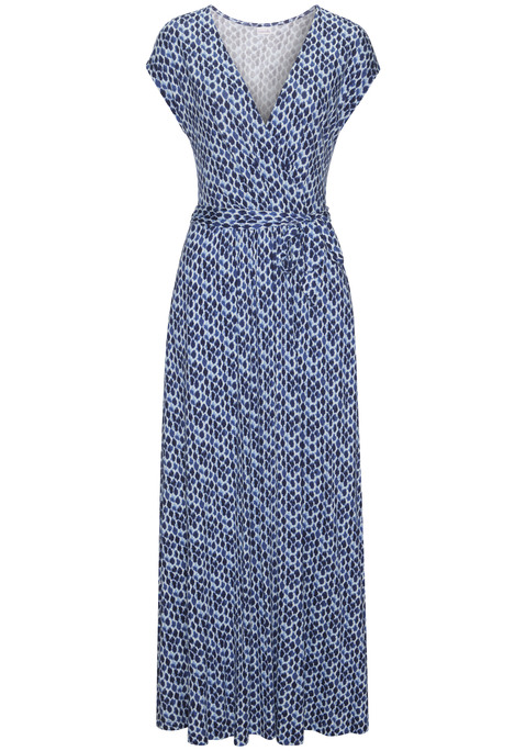 Bild: Maxikleid von LASCANA: Luftiges Maxikleid von Lascana mit grafischem Alloverprint – jedes Teil ein Unikat. Tiefer V-Ausschnitt in raffinierter Wickeloptik. Seitliche Eingrifftaschen für Kleinigkeiten. Inklusive abnehmbaren Gürtels. Weich fließende Viskose.