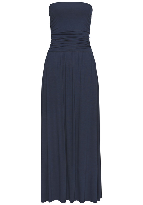 Bild: Maxikleid von LASCANA: Maxikleid in Bandeauform mit Gummizug am Ausschnitt. Seitlich gerafft. Seitliche Eingrifftaschen. Rückenlänge ca. 120 cm. Aus 95% Viskose, 5% Elasthan