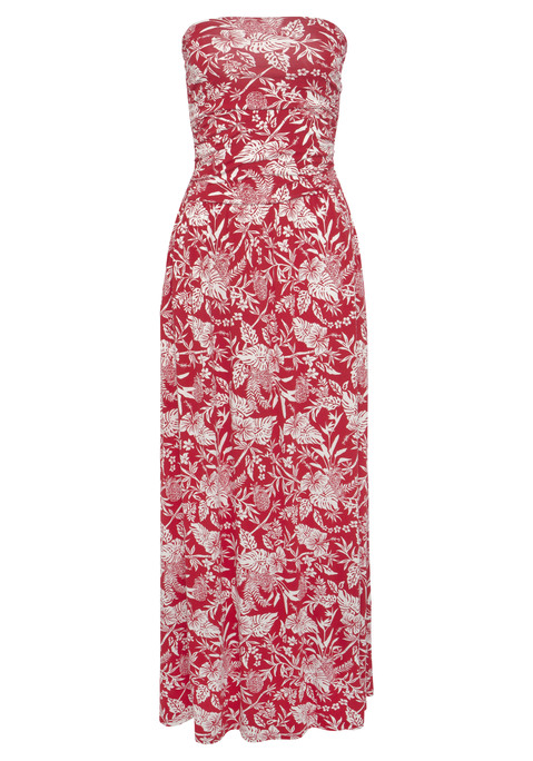 Bild: Maxikleid von LASCANA: Maxikleid in Bandeauform mit Gummizug am Ausschnitt. Seitlich gerafft. Seitliche Eingrifftaschen. Rückenlänge ca. 120 cm. Aus 95% Viskose, 5% Elasthan