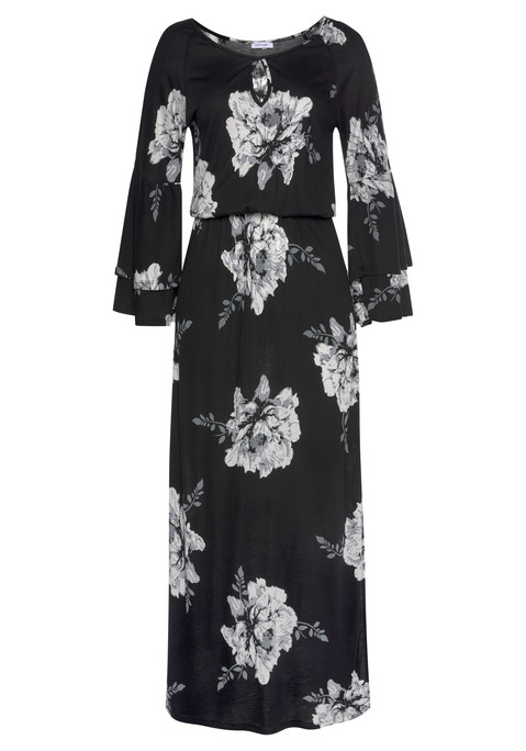 Maxikleid von LASCANA in schwarz