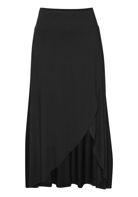 Bild: Maxirock von LASCANA: Raffinierter Maxirock von Lascana mit integrierten Radler-Shorts. Bemerkenswert: der hohe seitliche Beinschlitz. Breiter Bund mit Gummizug. Leicht ausgestellte Passform. Vielseitig einsetzbar. Elastischer Viskose-Jersey.