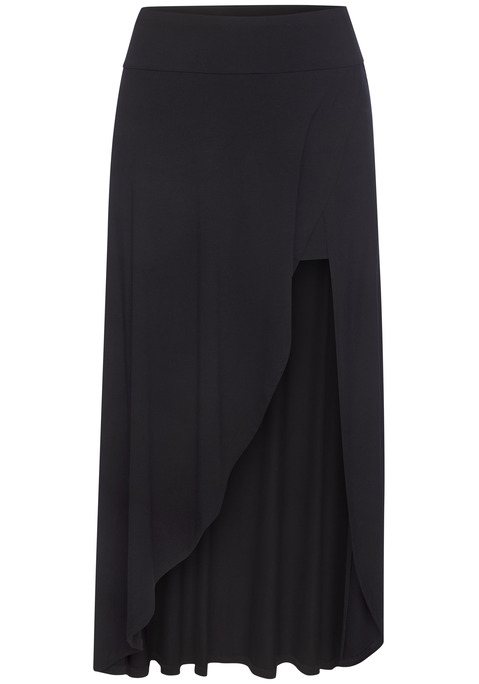 Bild: Maxirock von LASCANA: Raffinierter Maxirock von Lascana mit integrierten Radler-Shorts. Bemerkenswert: der hohe seitliche Beinschlitz. Breiter Bund mit Gummizug. Leicht ausgestellte Passform. Vielseitig einsetzbar. Elastischer Viskose-Jersey.