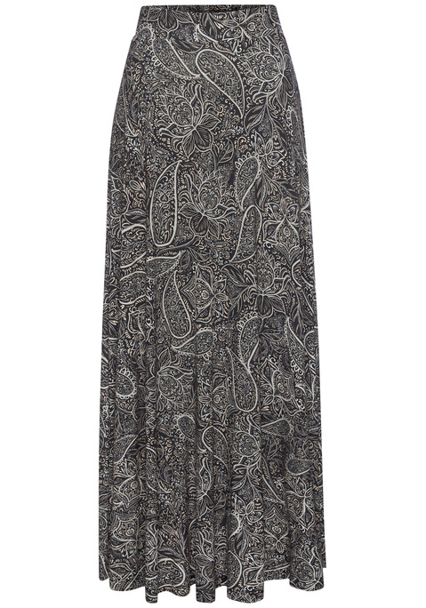 Bild: Maxirock von LASCANA: Sommerlicher Maxirock von Lascana mit modischem Alloverprint, jedes Teil ein Unikat. Glatter Bund vorn, gesmokter Gummibund hinten. Moderne, lockere Passform. Hervorragend für Casual Events, Festivals und Strand-Getaways. Aus weichem Viskosejersey.