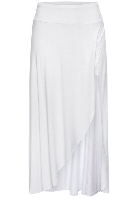 Bild: Maxirock von LASCANA: Raffinierter Maxirock von Lascana mit integrierten Radler-Shorts. Bemerkenswert: der hohe seitliche Beinschlitz. Breiter Bund mit Gummizug. Leicht ausgestellte Passform. Vielseitig einsetzbar. Elastischer Viskose-Jersey.