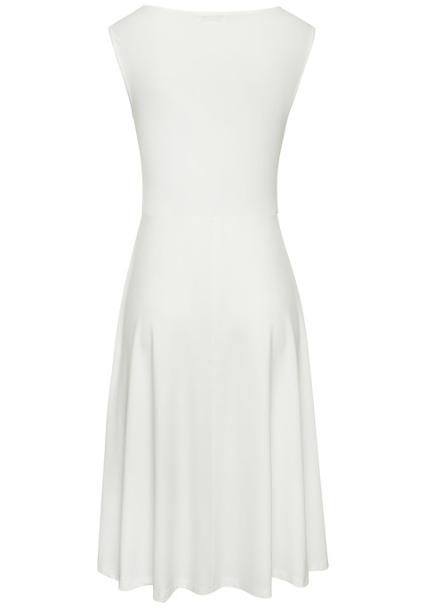 Bild: Midikleid von LASCANA: Midikleid von Lascana. Zierknöpfe in der Taille. Tailliert mit ausgestelltem Rockteil. Breite Träger. Mit Rundhalsausschnitt. Bügelfreie Jerseyware.