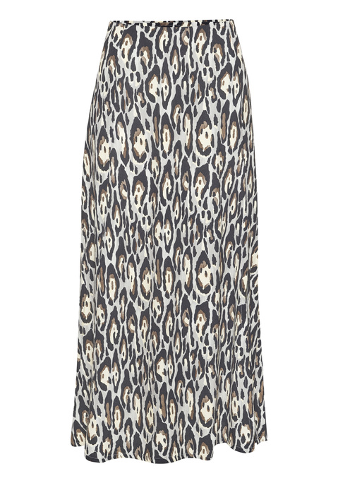 Bild: Midirock von LASCANA: Midirock von Lascana. Mit Beinschlitz. Hoher Bund mit Abnähern. Verdeckter Reißverschluss in der linken Seitennaht. Alloverdruck. Gerader Schnitt in Midilänge. Weich fließende Viskose.