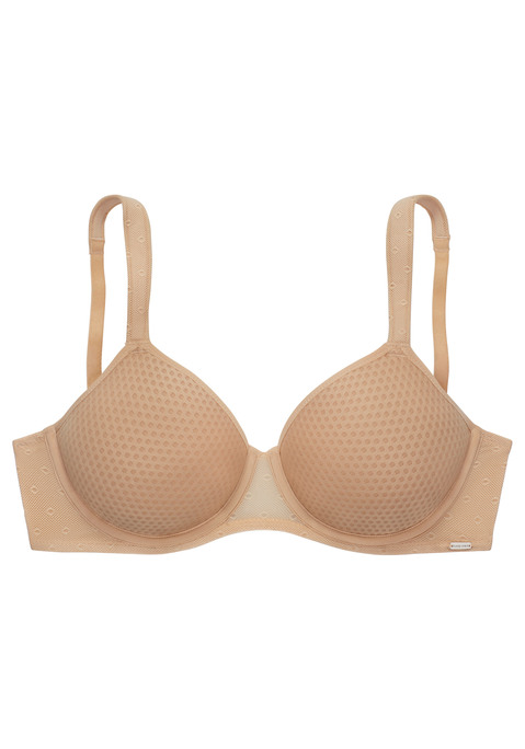 Bild: Minimizer-BH von LASCANA: Modischer Minimizer-BH mit Bügel und breiten, leicht wattierten Trägern. Cups aus gemustertem Spacer-Material - eine besonders atmungsaktive, federleichte Schale. Besondere Schnittführung verkleinert optisch die Büste. Individuell verstellbare Träger sowie Rückenverschluss. Mit Liebe & Leidenschaft in Hamburg kreiert. Aus 51% Polyester, 38% Polyamid, 11% Elasthan.