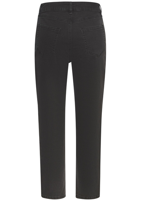 Bild: Mom-Jeans von LASCANA: Mom-Jeans von Lascana. High-waisted Hosenbund. Gerades, schmales Bein. Figurbetonte Hüfte. 5-Pocket-Form. Leicht elastische Denimware. Innenbeinlänge ca. 68cm.