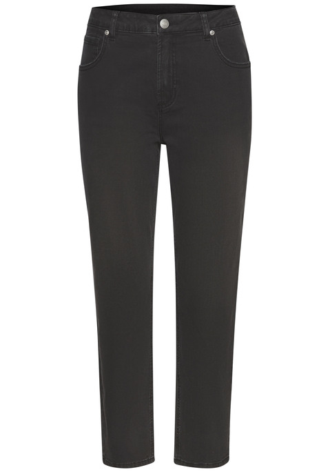 Bild: Mom-Jeans von LASCANA: Mom-Jeans von Lascana. High-waisted Hosenbund. Gerades, schmales Bein. Figurbetonte Hüfte. 5-Pocket-Form. Leicht elastische Denimware. Innenbeinlänge ca. 68cm.