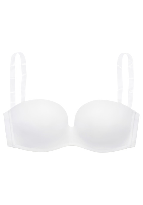 Bild: Multiway-BH von LASCANA: Multiway-Push-up-BH mit integrierter Stützfunktion. Mit transparenten, abnehmbaren Trägern. 3 Tragevarianten: mit Träger, ohne Träger und Träger hinten überkreuzt. Seitliche, flexible Stäbchen und Silikonstreifen sorgen für einen optimalen Halt. Träger und Rückenverschluss verstellbar. Aus 68% Polyamid, 20% Polyester, 12% Elasthan.