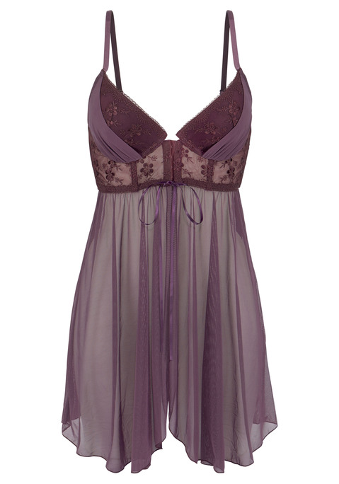 Bild: Negligé von LASCANA: Verführerisches Push-up-Negligé. Die fest integrierten Kissen zaubern ein sexy Dekolleté! Zarte Stickereispitze kombiniert mit weichem Netzmaterial. Leichte Raffung im Unter-Cup. Reizender Vorderverschluss mit Häkchen. Vorn mit hübschem Schleifenband. Träger verstellbar. Erotische Dessous. Reizvolle Dessous. Reizwäsche. Verführerische Dessous. Spitzen-Dessous. Romantische Dessous. Verspielte Dessous. Aus 60% Polyamid, 35% Polyester, 5% Elasthan.