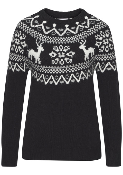 Bild: Norwegerpullover von LASCANA: Kuscheliger Pullover von Lascana mit aufwendigem Strickmuster im skandinavischen Stil. Rundhalsausschnitt und Rippstrickbündchen an den langen Ärmeln. Gerade Passform. Super für lässige Looks. Weiche, elastische Strickware.