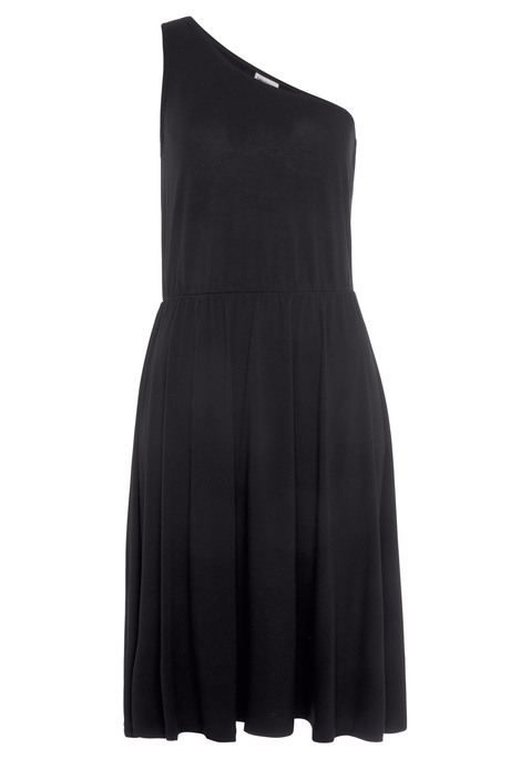 LASCANA One-Shoulder-Kleid Damen schwarz Gr.44