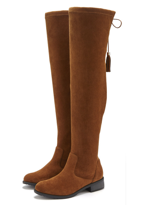 Bild: Overkneestiefel von LASCANA: Stiefel mit elastischem Schaft von LASCANA. Obermaterial aus Microfaser. Futter aus Textil. Decksohle aus Lederimitat. Laufsohle aus Synthetik.