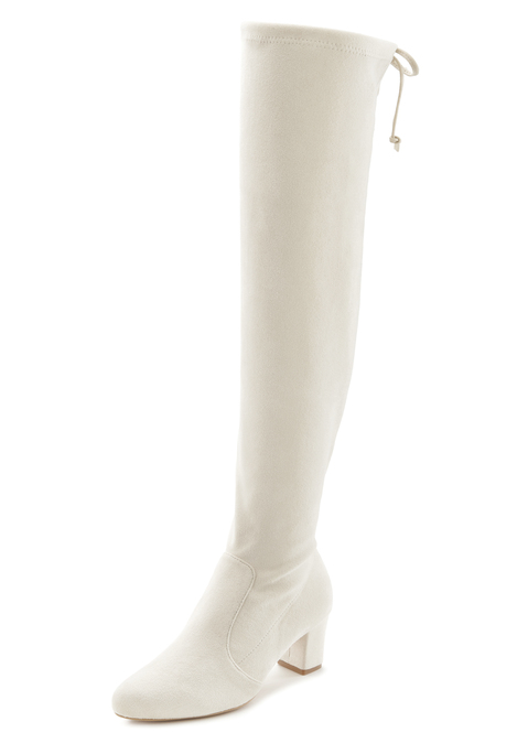 LASCANA Overkneestiefel Damen creme Gr.42