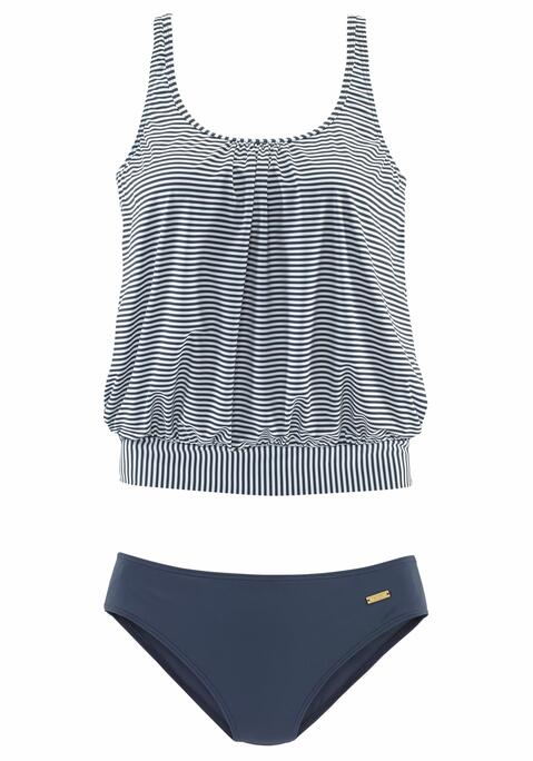 LASCANA Oversize-Tankini Damen marine-gestreift Gr.40