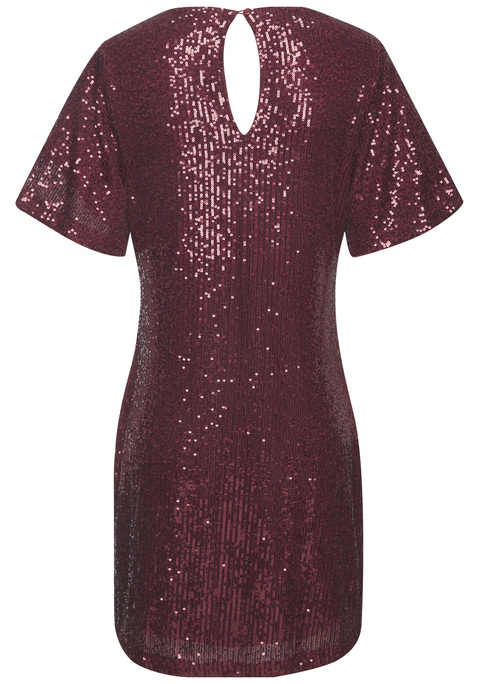 Bild: Paillettenkleid von LASCANA: Festliches Paillettenkleid von Lascana mit rundem Halsausschnitt und kurzen Ärmeln. Schlitz und Knopfverschluss hinten für einen raffinierten Hingucker. Komplett gefüttert. Dichte Meshware, mit Pailletten besetzt.