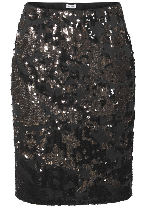 Bild: Paillettenrock von LASCANA: Paillettenrock von Lascana mit glänzenden Pailletten. Breiter Gummizugbund. Gerade Passform. Kniefreie Länge. Optimal für besondere Anlässe. Mit Jerseyfutter.