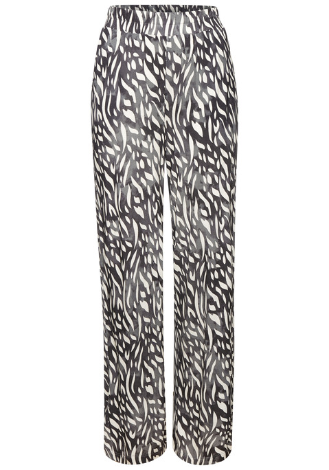 Bild: Palazzohose von LASCANA: Palazzohose von Lascana mit grafischem Alloverprint, jedes Teil ein Unikat. Mit breitem Gummizugbund. Seitliche Eingrifftaschen. Weite, lockere Passform. Weiche Jerseyware.