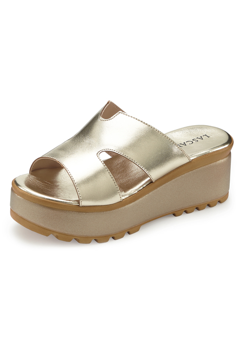Bild: Pantolette von LASCANA: Modische Damen-Pantolette von Lascana. Mit komfortablem Keilabsatz. Ideal kombinierbar mit Kleidern und Röcken. Aus hochwertigem Leder.