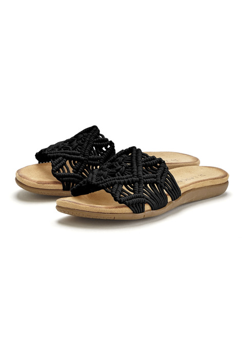 Bild: Pantolette von LASCANA: Pantolette VEGAN von LASCANA. Obermaterial und Futter aus Textil. Decksohle aus Microfaser. Laufsohle aus Synthetik.