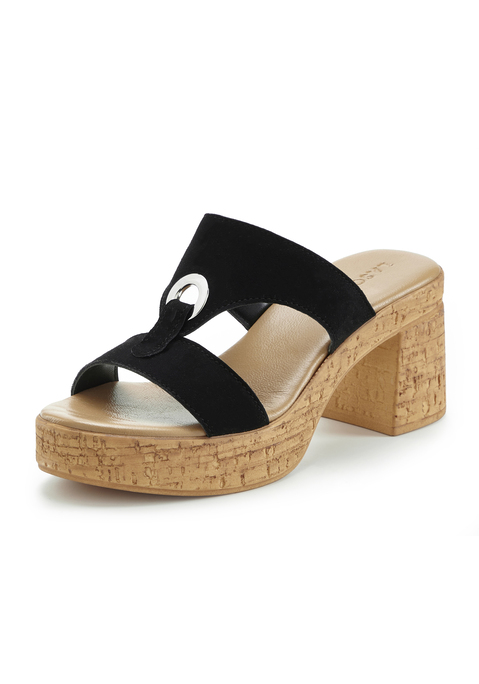 Bild: Pantolette von LASCANA: Made in Italy. Absatzhöhe ca. 7,5 cm. Obermaterial aus Ziegenleder. Futter aus Synthetik. Decksohle aus Rindsleder. Laufsohle aus Synthetik.