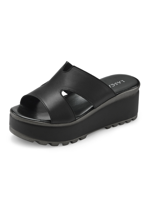 Bild: Pantolette von LASCANA: Modische Damen-Pantolette von Lascana. Mit komfortablem Keilabsatz. Ideal kombinierbar mit Kleidern und Röcken. Aus hochwertigem Leder.