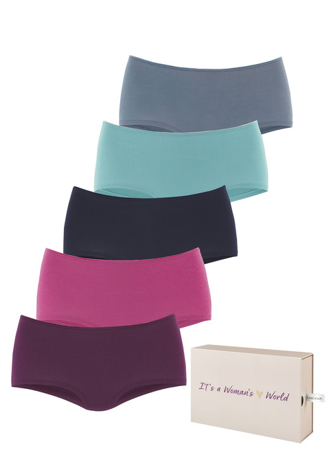 Bild: Panty von LASCANA: Pantys von Lascana im praktischen 5er-Pack. Eingefasste Saumkanten in glänzender Optik. Klassische Passform. Elastische Baumwollqualität mit weichem Griff.