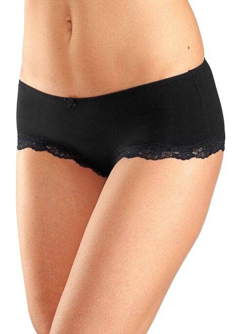 Bild: Panty von LASCANA: Lascana Hipster im 3er-Pack. Mit kleiner Zierschleife vorn. Zarte Spitze am Beinausschnitt. Aus weicher Baumwoll-Stretch-Qualität.