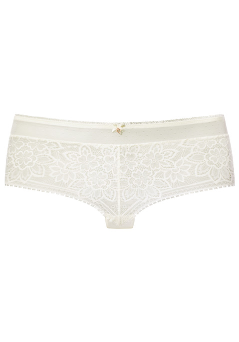 Bild: Panty von LASCANA: Verspielte Panty mit feiner Zierschleife und hübschem Herzaccessoire vorne mittig. Aus leicht transparenter, blumiger Jacquardspitze. Mit eingearbeitetem Baumwollzwickel. Passende BHs aus der gleichen Serie erhältlich. Mit Spitze, die anteilig recyceltes Polyamid enthält. Aus 89% Polyamid, 11% Elasthan.