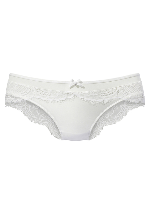 Bild: Panty von LASCANA: Feminine Panty mit feiner Spitze und Zierschleife. Vorne mittig  und Bund aus blickdichtem Microtouch. Mit eingearbeitetem Baumwollzwickel. Passende BH's aus der gleichen Serie erhältlich. Mit Liebe & Leidenschaft in Hamburg kreiert. Obermaterial: 87% Polyamid, 13% Elasthan.